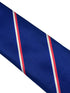 royal blue tie with red and white stripes
